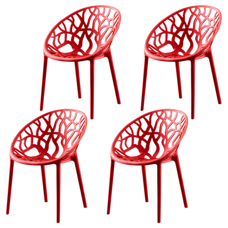 Scandinavian Plastic Dining Chair Cross Back Side Chair with 4 Legs for Home Use