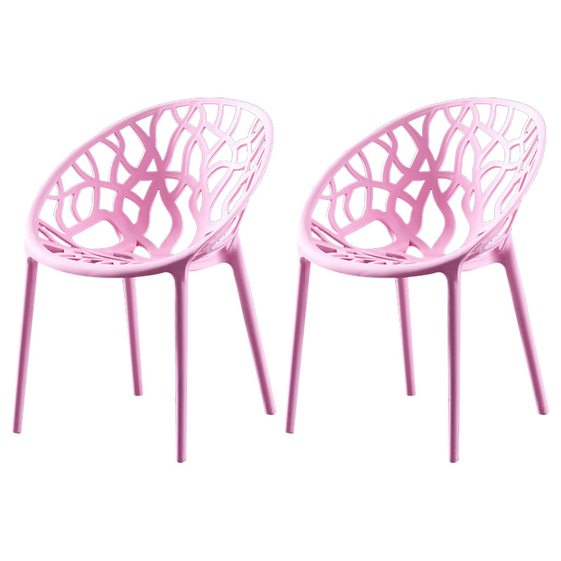 Scandinavian Plastic Dining Chair Cross Back Side Chair with 4 Legs for Home Use