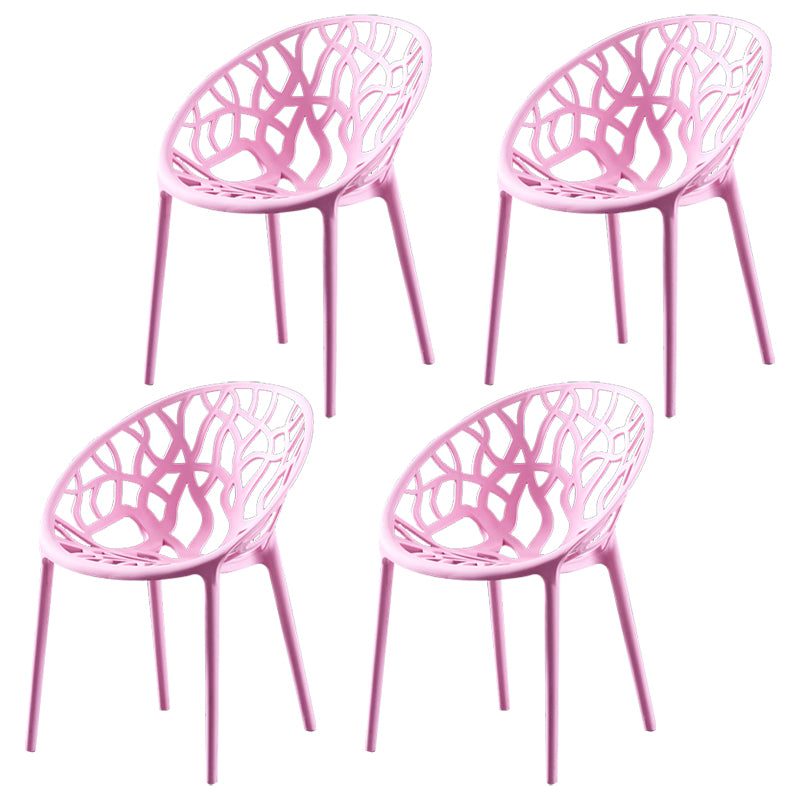Scandinavian Plastic Dining Chair Cross Back Side Chair with 4 Legs for Home Use