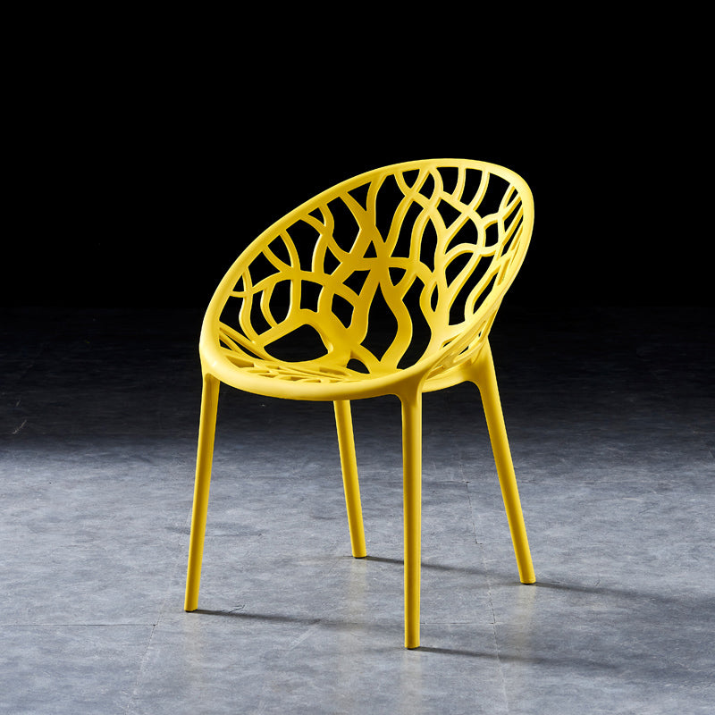 Scandinavian Plastic Dining Chair Cross Back Side Chair with 4 Legs for Home Use