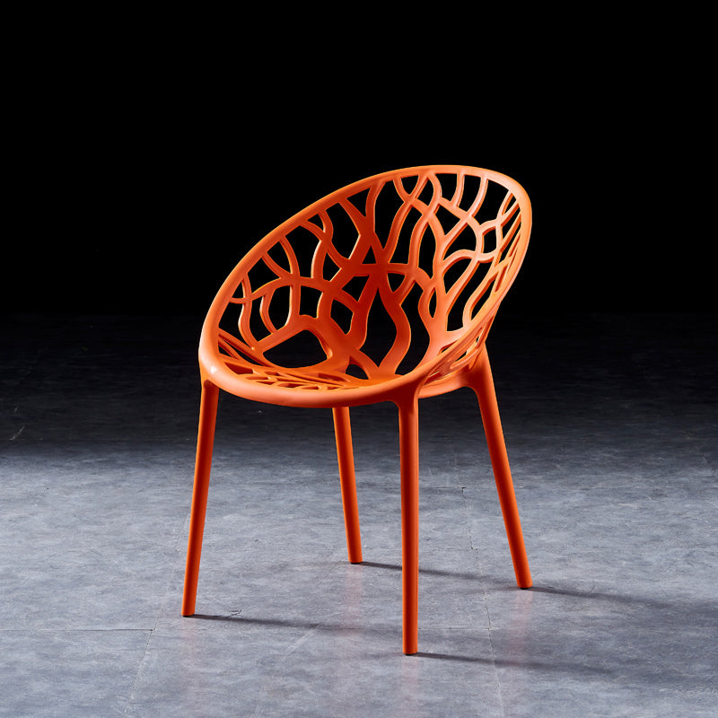 Scandinavian Plastic Dining Chair Cross Back Side Chair with 4 Legs for Home Use