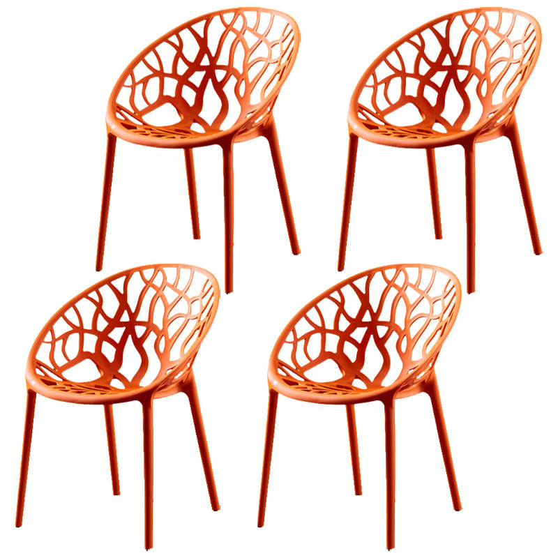 Scandinavian Plastic Dining Chair Cross Back Side Chair with 4 Legs for Home Use