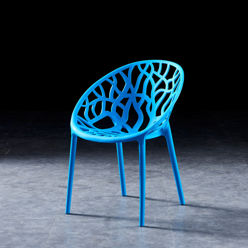 Scandinavian Plastic Dining Chair Cross Back Side Chair with 4 Legs for Home Use