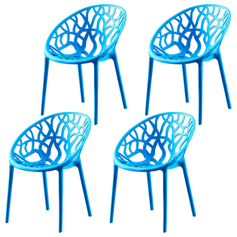Scandinavian Plastic Dining Chair Cross Back Side Chair with 4 Legs for Home Use