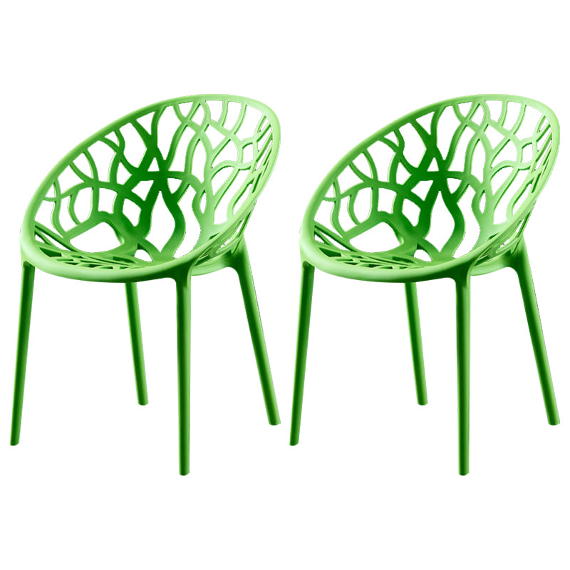 Scandinavian Plastic Dining Chair Cross Back Side Chair with 4 Legs for Home Use