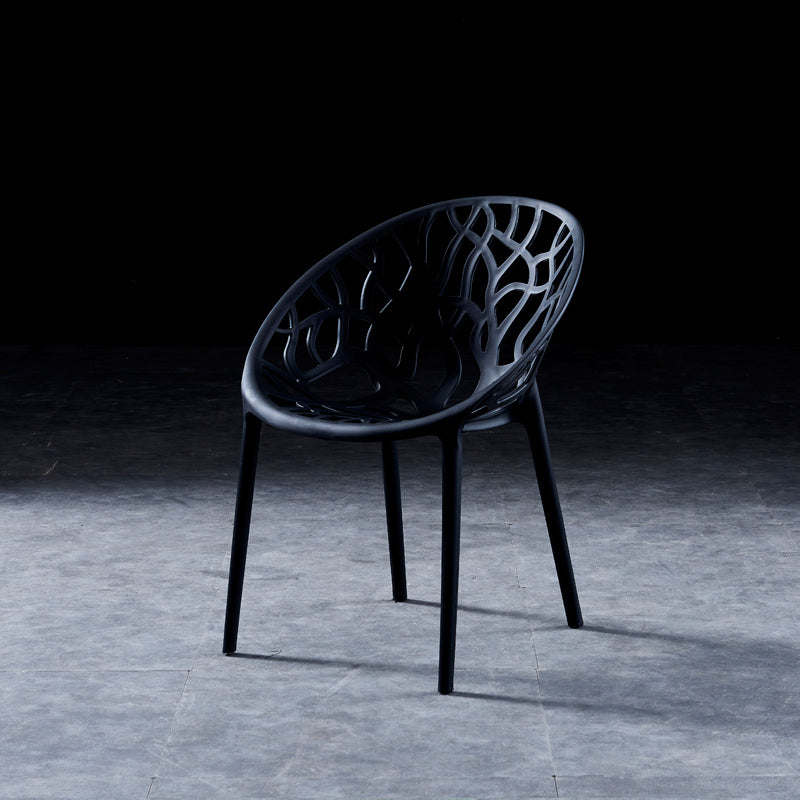 Scandinavian Plastic Dining Chair Cross Back Side Chair with 4 Legs for Home Use