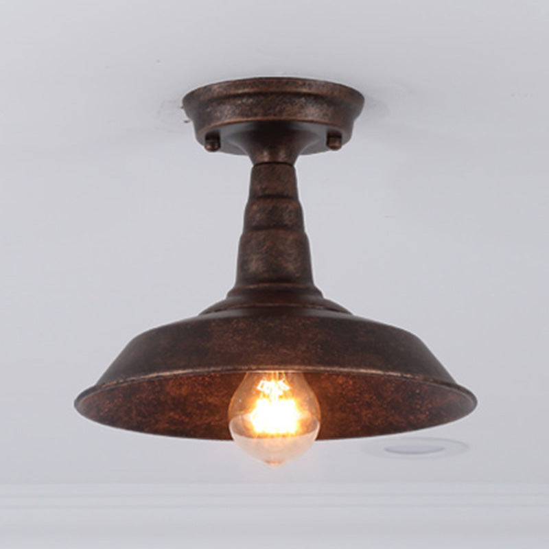 Plafonnier en fer de style industriel, 1 ampoule, plafonnier noir/marron