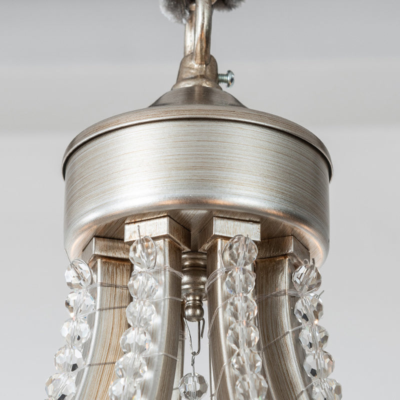 Silver Globe-Like Chandelier Luxury Modern Crystal Hanging Light for Dining Room