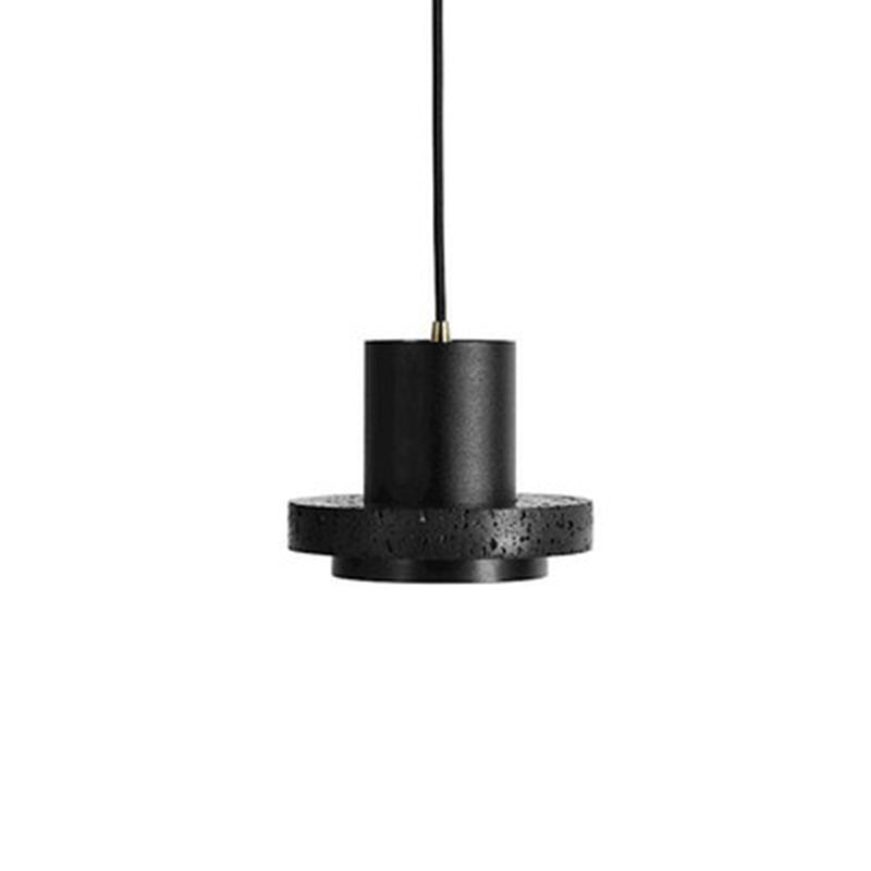 Black Hole Stone Chandelier Light Nordic Modern Style 1 Light Living Room Hanging Light Fixture