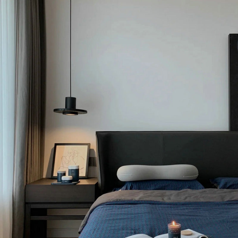 Black Hole Stone Chandelier Light Nordic Modern Style 1 Light Living Room Hanging Light Fixture