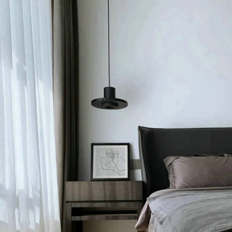 Black Hole Stone Chandelier Light Nordic Modern Style 1 Light Living Room Hanging Light Fixture