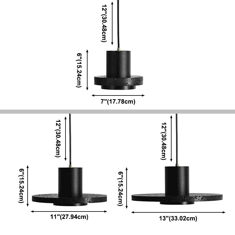 Black Hole Stone Chandelier Light Nordic Modern Style 1 Light Living Room Hanging Light Fixture