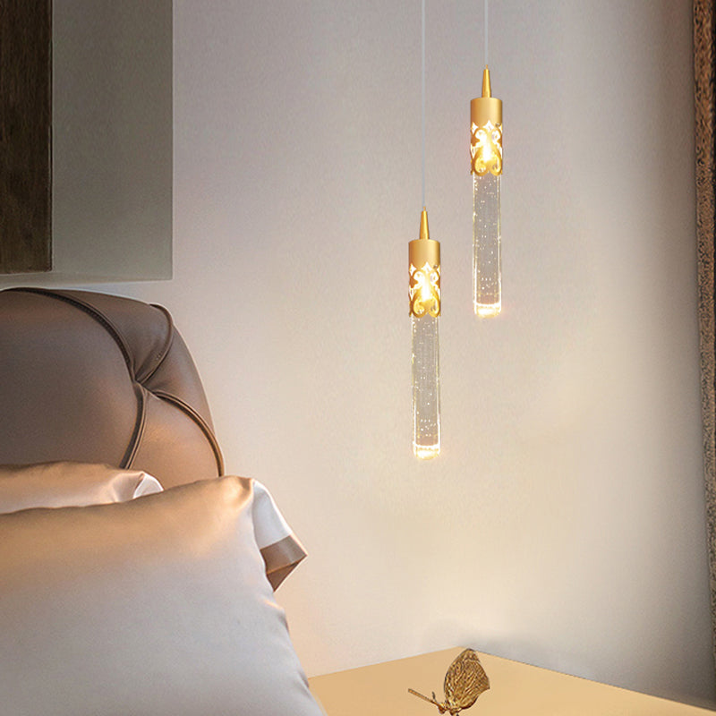 LED Crystal Chandelier Pendant Light Simple Modern Style Living Room Hanging Light Fixture