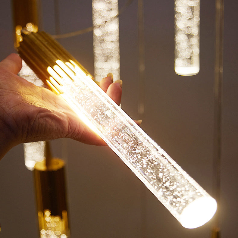 LED Crystal Chandelier Pendant Light Simple Modern Style Living Room Hanging Light Fixture