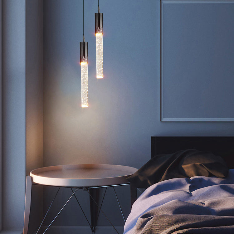 LED Crystal Chandelier Pendant Light Simple Modern Style Living Room Hanging Light Fixture