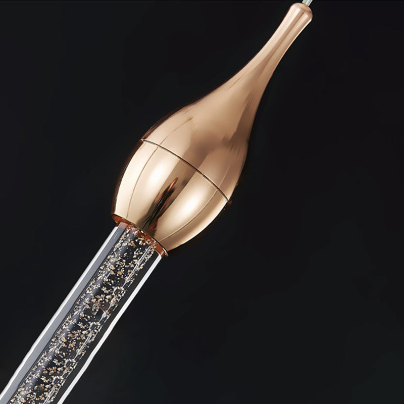 Tear Shape Crystal Hanging Light Fixture LED Simple Luxury Style Indoor Chandelier Pendant Light