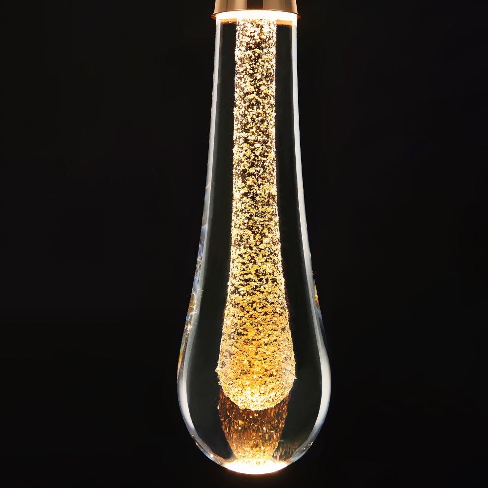 Tear Shape Crystal Hanging Light Fixture LED Simple Luxury Style Indoor Chandelier Pendant Light