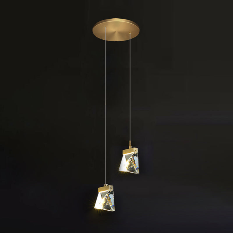 Lampada appesa al cristallo a LED semplice soggiorno in stile lusso lampadario a sospensione a sospensione