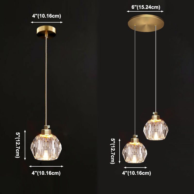 Lampada appesa al cristallo a LED semplice soggiorno in stile lusso lampadario a sospensione a sospensione