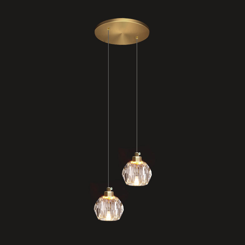 Lampada appesa al cristallo a LED semplice soggiorno in stile lusso lampadario a sospensione a sospensione