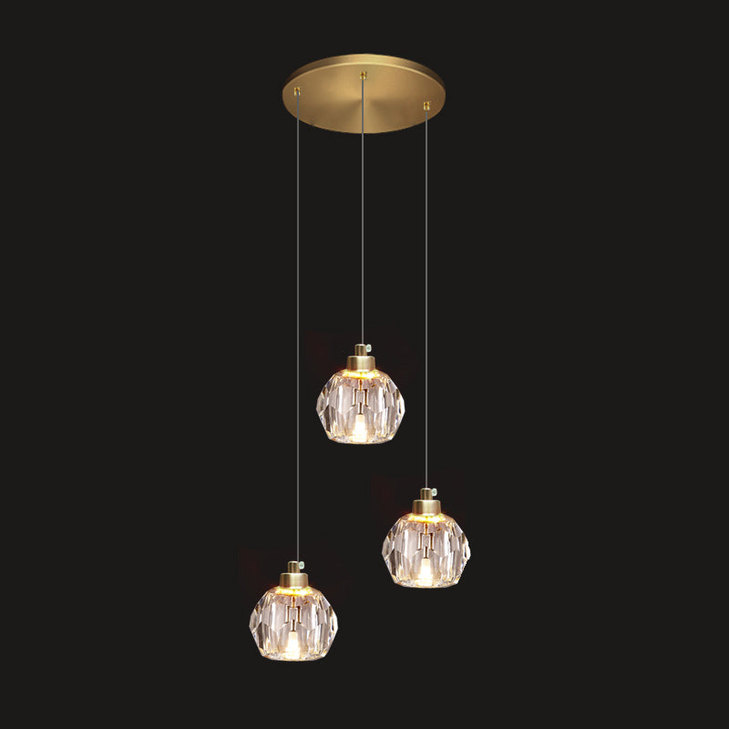 Lampada appesa al cristallo a LED semplice soggiorno in stile lusso lampadario a sospensione a sospensione