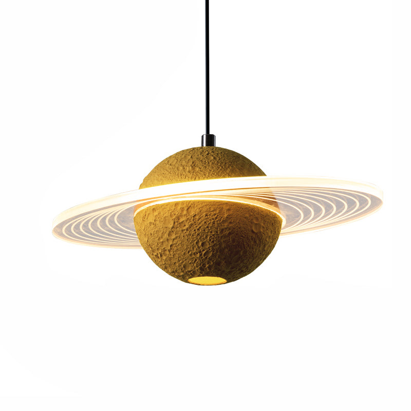 Contemporary Style Globe Hanging Lamp Stone Single Light Pendant Lamp for Bar