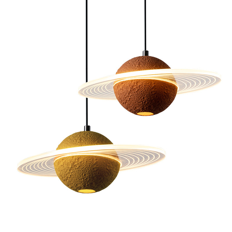 Contemporary Style Globe Hanging Lamp Stone Single Light Pendant Lamp for Bar