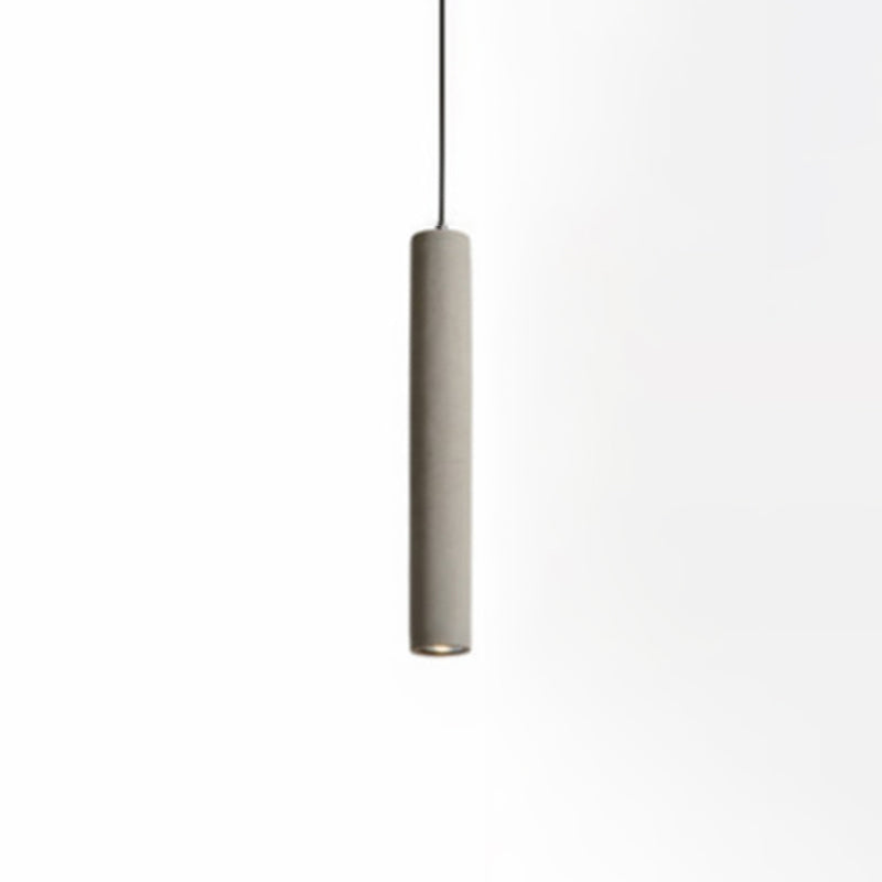 Cement Cylinder LED Track Light Nordic Style 1-LED Pendant Lighting in Gray for Kitchen Island