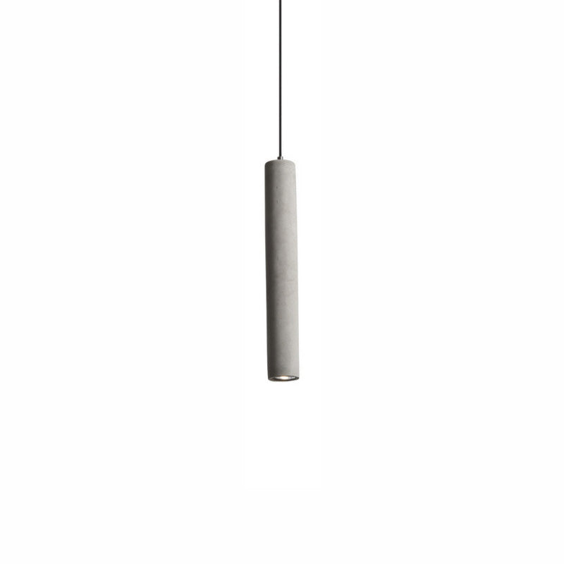 Cement Cylinder LED Track Light Nordic Style 1-LED Pendant Lighting in Gray for Kitchen Island