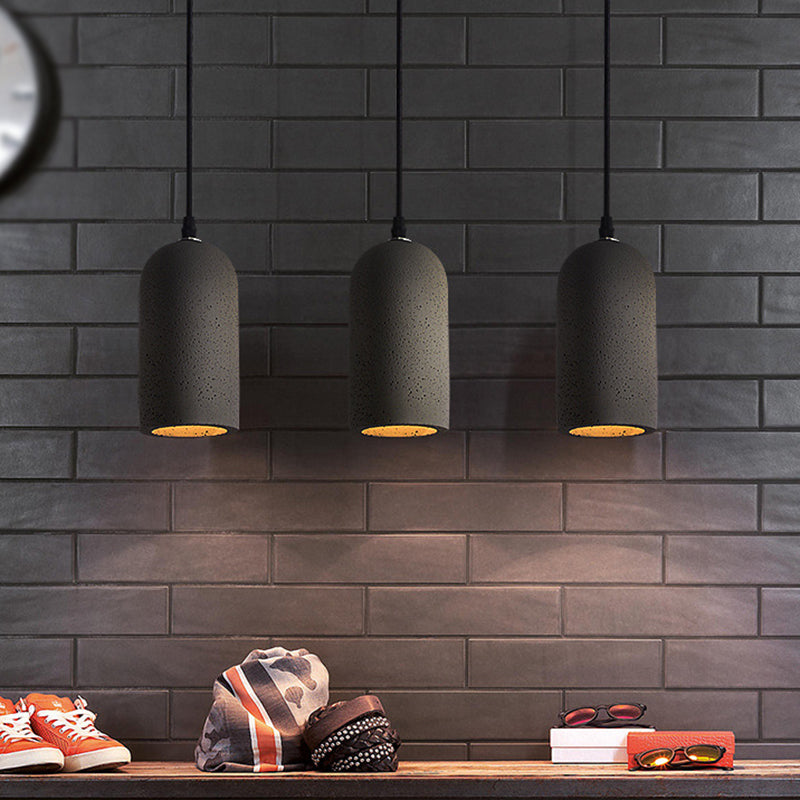 Nordic Style Gray Pendant Light with Shade 1 Light Cement Ceiling Lamp for Cloth Shop