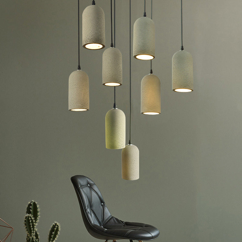 Nordic Style Gray Pendant Light with Shade 1 Light Cement Ceiling Lamp for Cloth Shop