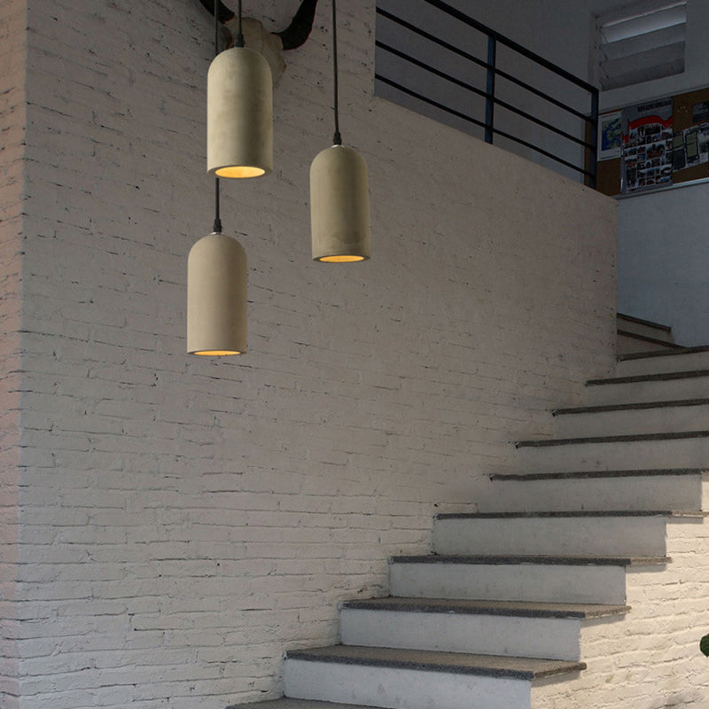 Nordic Style Gray Pendant Light with Shade 1 Light Cement Ceiling Lamp for Cloth Shop