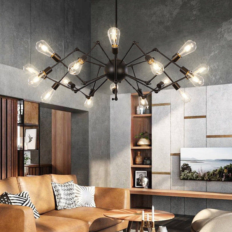 Araña múltiple lámpara de lámpara vintage lámpara de luz colgante industrial de hierro
