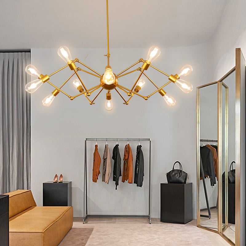 Araña múltiple lámpara de lámpara vintage lámpara de luz colgante industrial de hierro