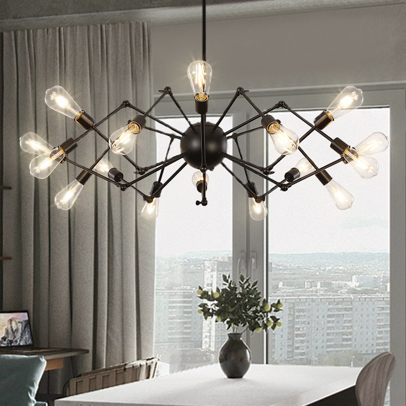 Araña múltiple lámpara de lámpara vintage lámpara de luz colgante industrial de hierro