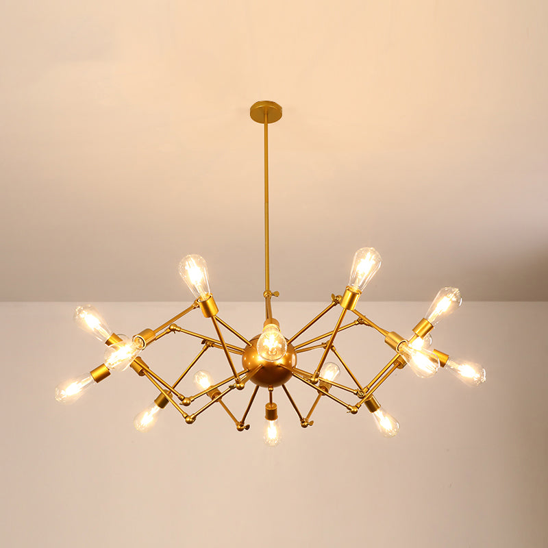 Araña múltiple lámpara de lámpara vintage lámpara de luz colgante industrial de hierro