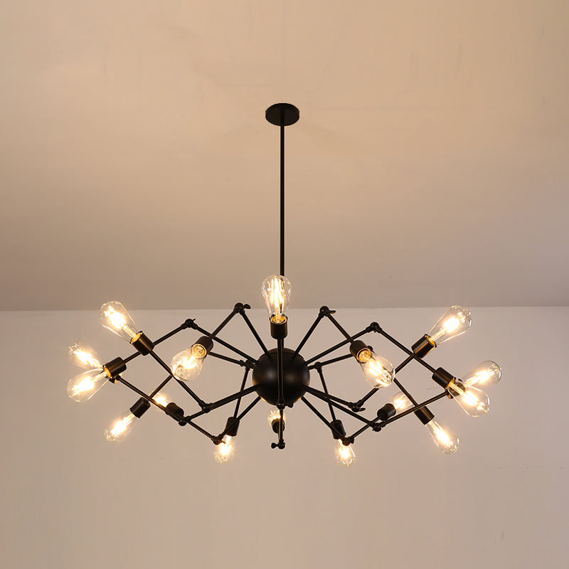 Araña múltiple lámpara de lámpara vintage lámpara de luz colgante industrial de hierro