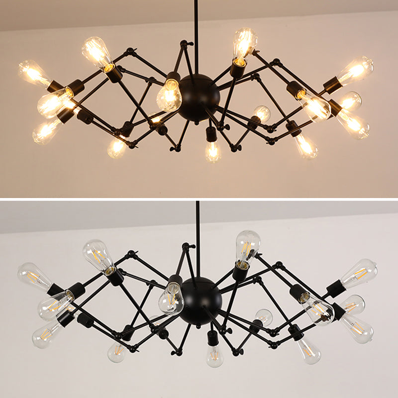 Araña múltiple lámpara de lámpara vintage lámpara de luz colgante industrial de hierro