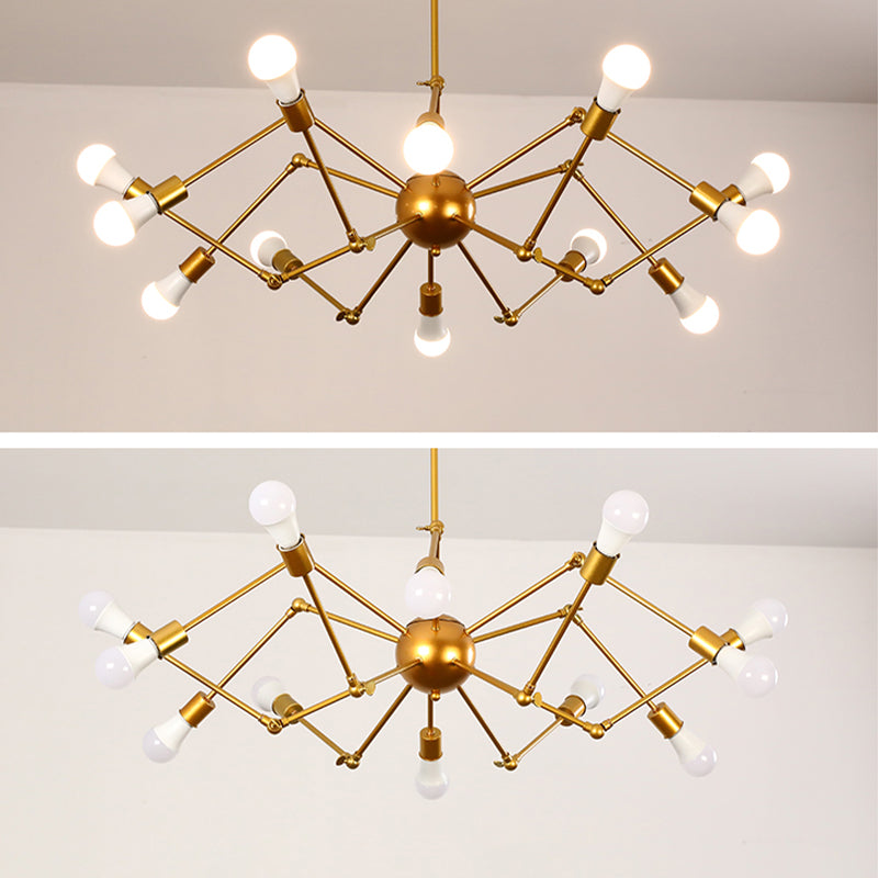 Araña múltiple lámpara de lámpara vintage lámpara de luz colgante industrial de hierro
