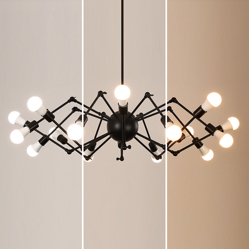 Araña múltiple lámpara de lámpara vintage lámpara de luz colgante industrial de hierro