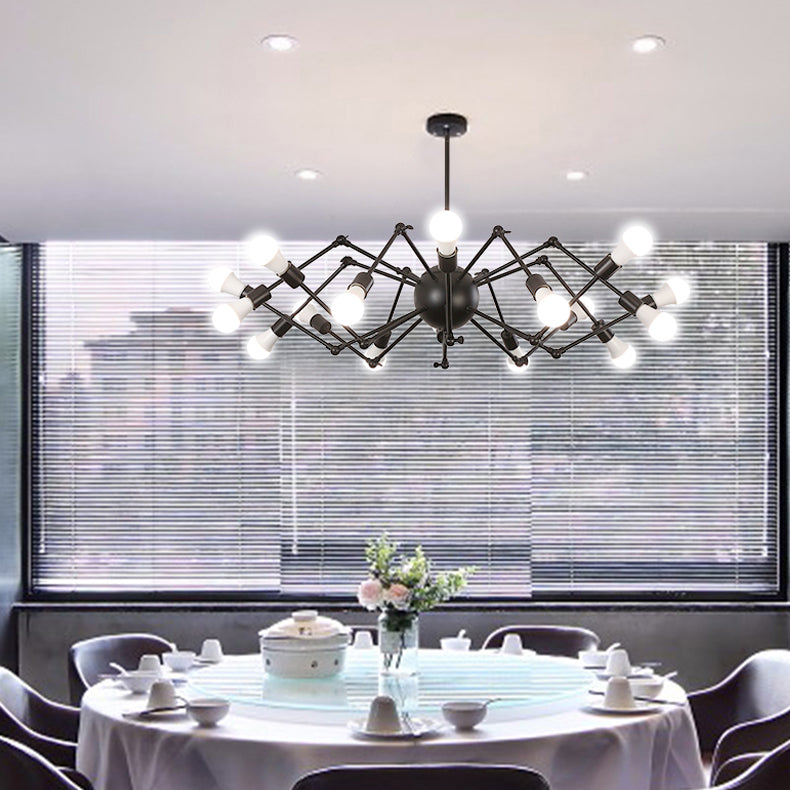 Araña múltiple lámpara de lámpara vintage lámpara de luz colgante industrial de hierro