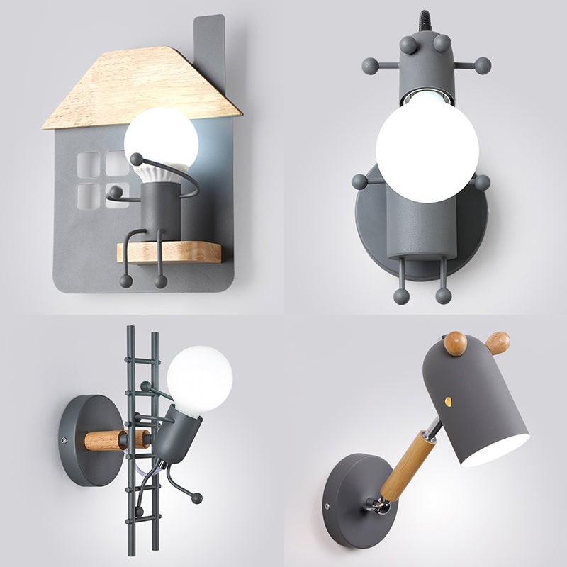 Light Aibture a monte della parete in metallo semplice stile moderno 1 luce da parete interno a parete