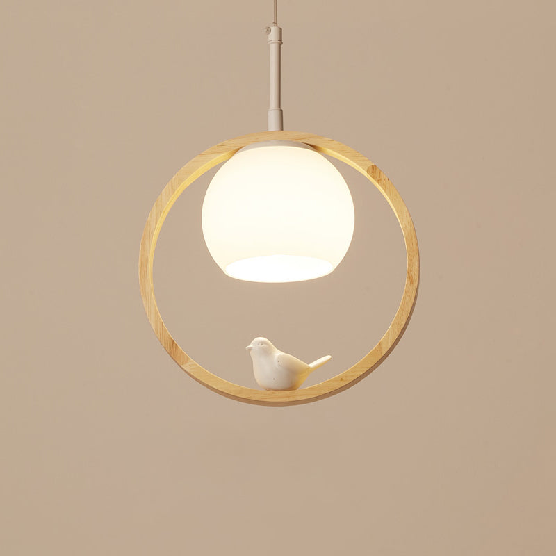 Luci a sospensione a sospensione rotonda lampada a sospensione bianca moderna con tonalità di vetro per ristorante