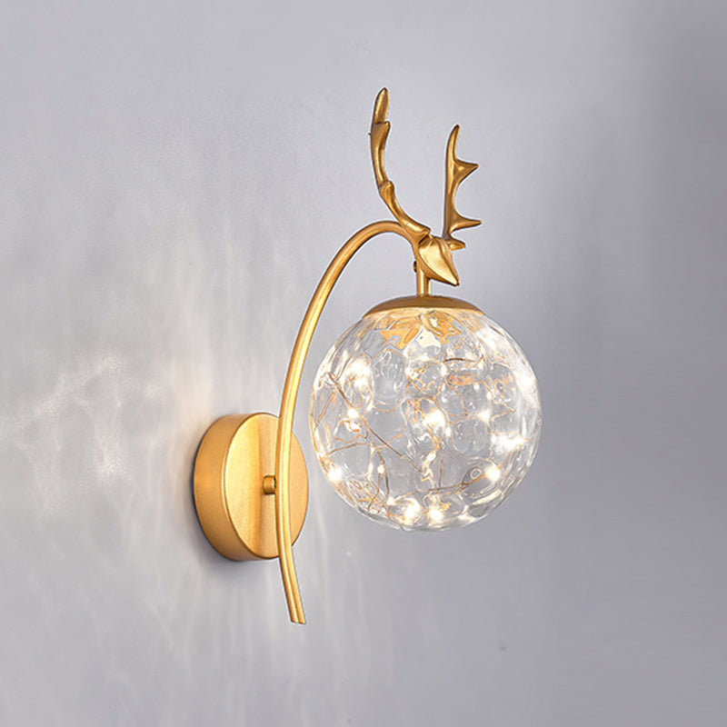 Modern Wall Mounted Lamp in Gold/Black Single Head Sconce Lights for Foyer