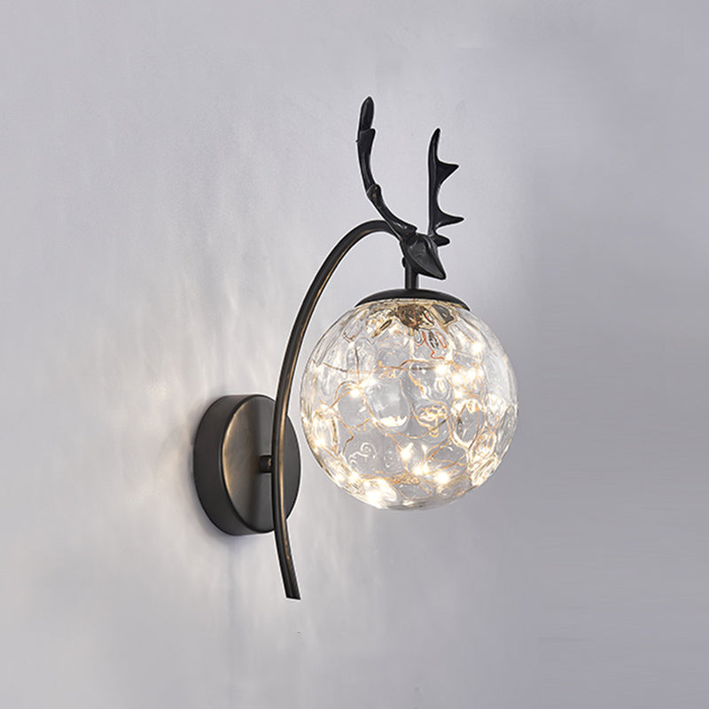 Modern Wall Mounted Lamp in Gold/Black Single Head Sconce Lights for Foyer