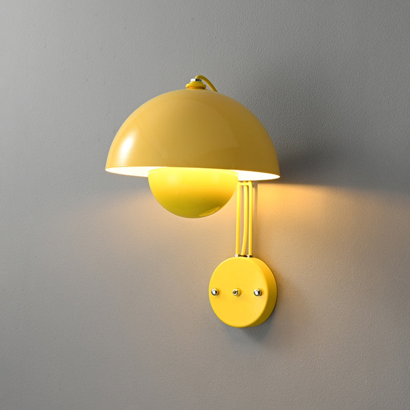 Dome Metal Wall Sconce Simple Macaron Style 1 Light Indoor Wall Mount Light Fixture