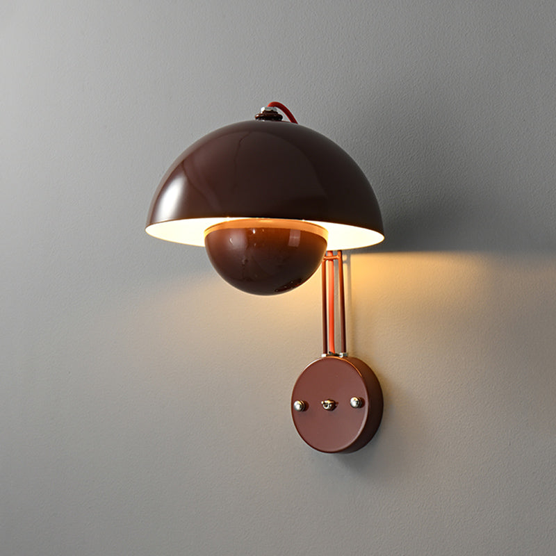 Dome Metal Wall Sconce Simple Macaron Style 1 Light Indoor Wall Mount Light Fixture