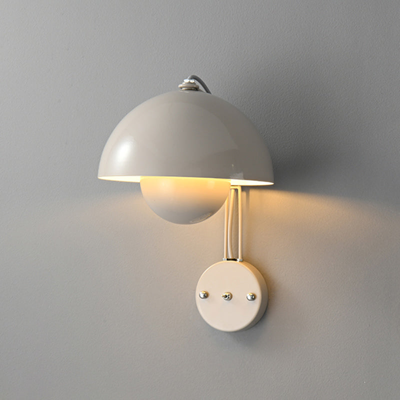 Dome Metal Wall Sconce Simple Macaron Style 1 Light Indoor Wall Mount Light Fixture