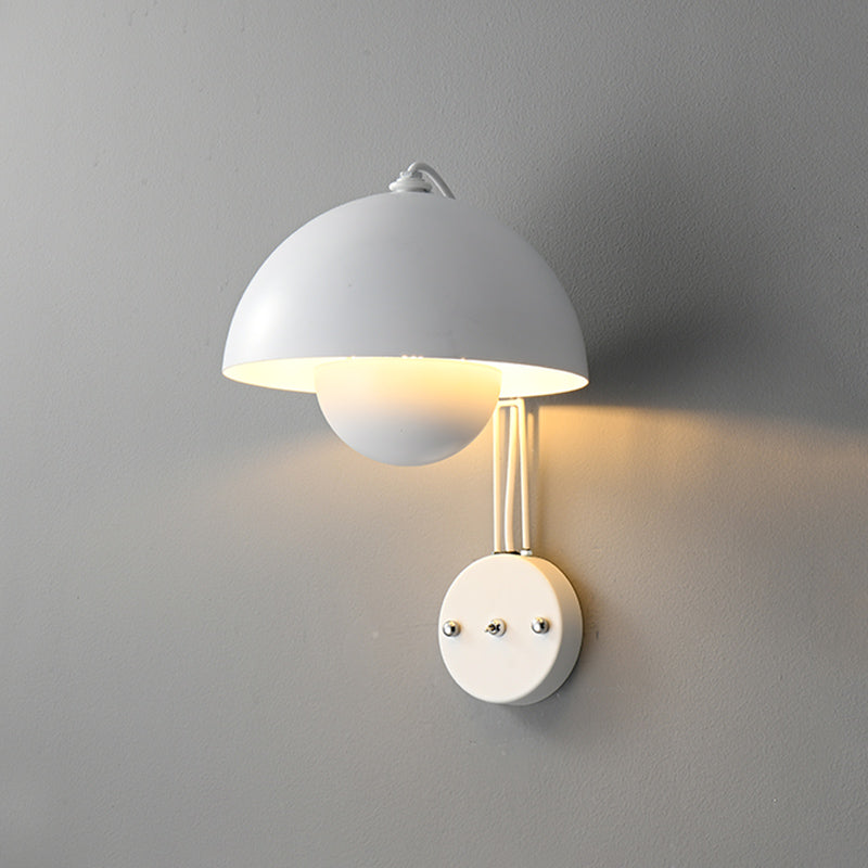 Dome Metal Wall Sconce Simple Macaron Style 1 Light Indoor Wall Mount Light Fixture