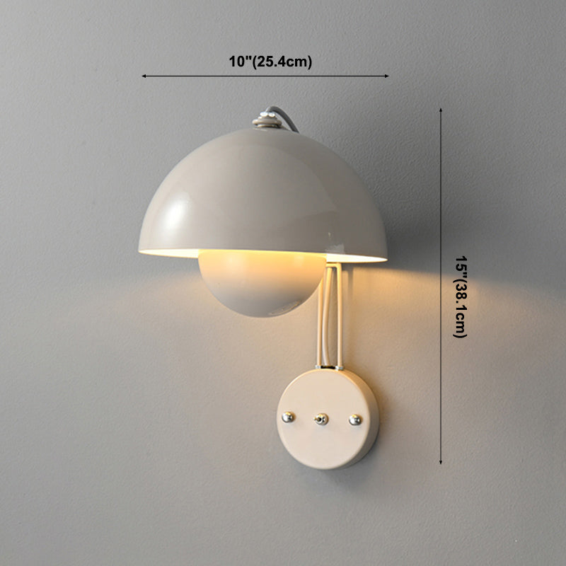 Dome Metal Wall Sconce Simple Macaron Style 1 Light Indoor Wall Mount Light Fixture